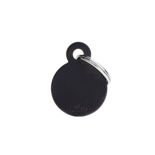 Chapita (Grabado Doble Cara) - Circulo Pequeño Aluminio Negro