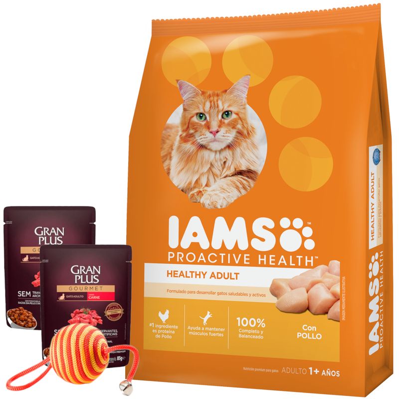 Iams-Gato-Adulto---2-pate-GRAN-PLUS---juguete