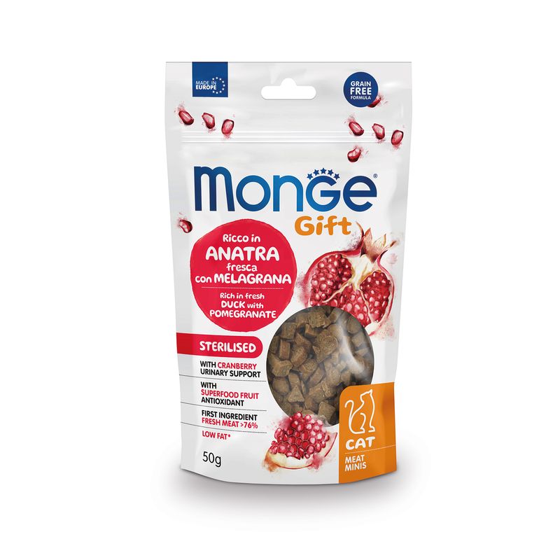 MONGE-GIFT-STERILISED-GATTO-RICCO-IN-ANATRA-FRESCA-CON-MELAGRANA-E-MIRTILLI-ROSSI_8009470085182