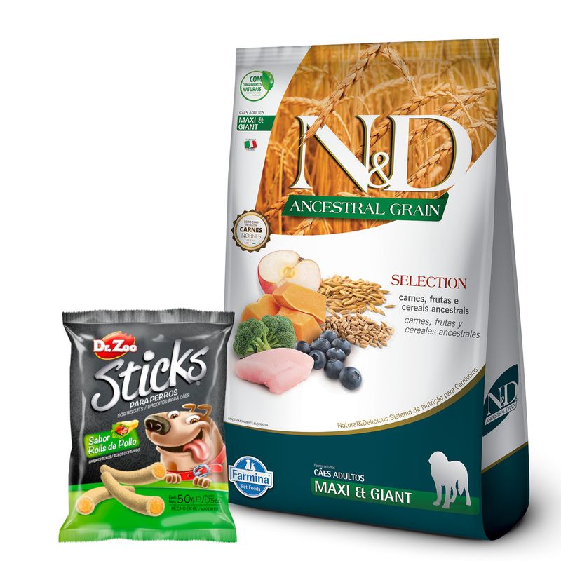 3N-D Ancestral Perro Adulto Max + OBSEQUIO - SNACK PERRO STICKS DR ZOO - 50  GR
