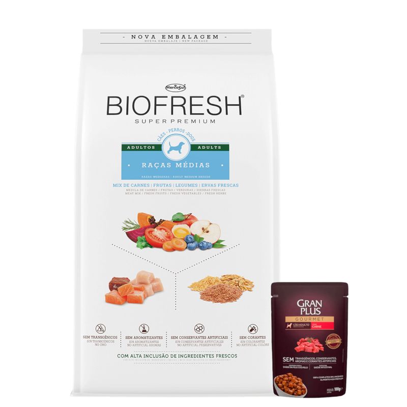 2Biofresh Perros Adultos Medianos + 1 pate