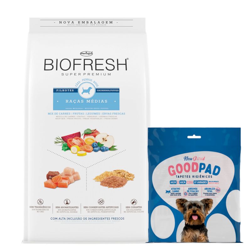 2Biofresh Perros Cachorro Raza Mediana + PANALES NEW GOOD 7 UN