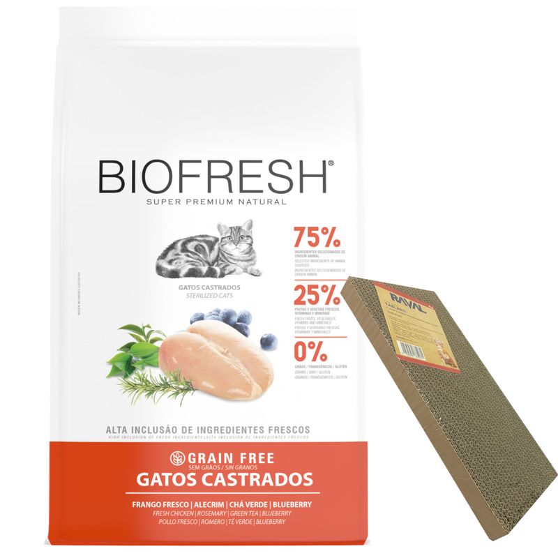 Biofresh Gatos castrados - pollo frente + rascador raval