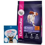 3Eukanuba Cachorro Mediano + PANALES NEW GOOD 7 UN