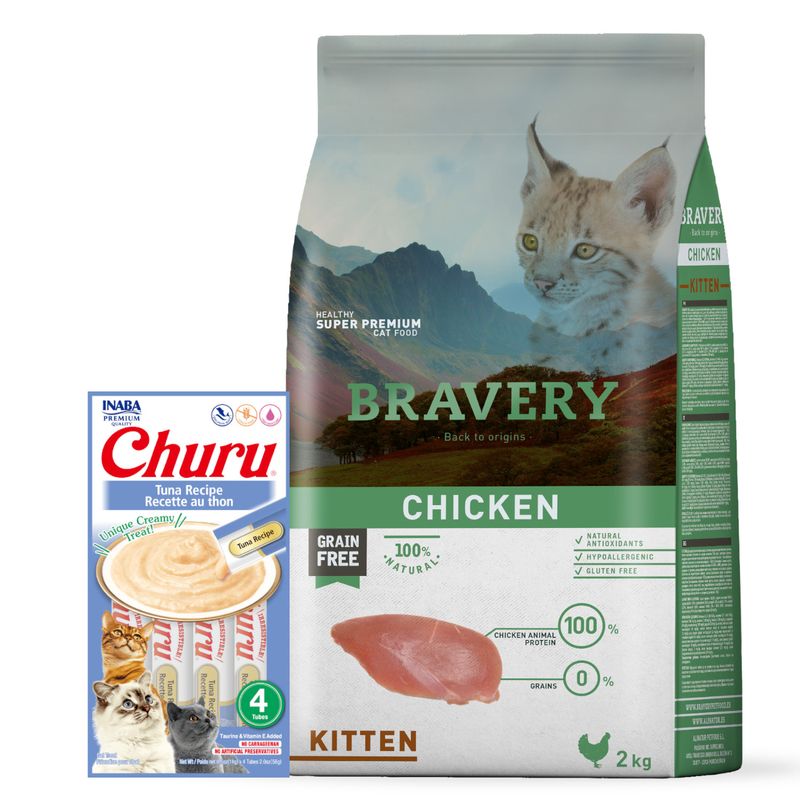Gatito 2kg pollo + Churu atun