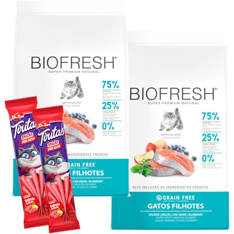 3Biofresh Gatito Salmon 3Kg + 2 Dr Zoo Tiritas