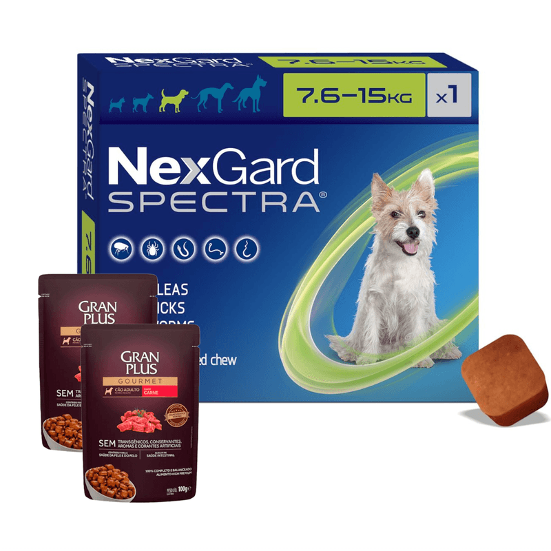 1 nexgard spectra 7.6-15Kg + 2 pate