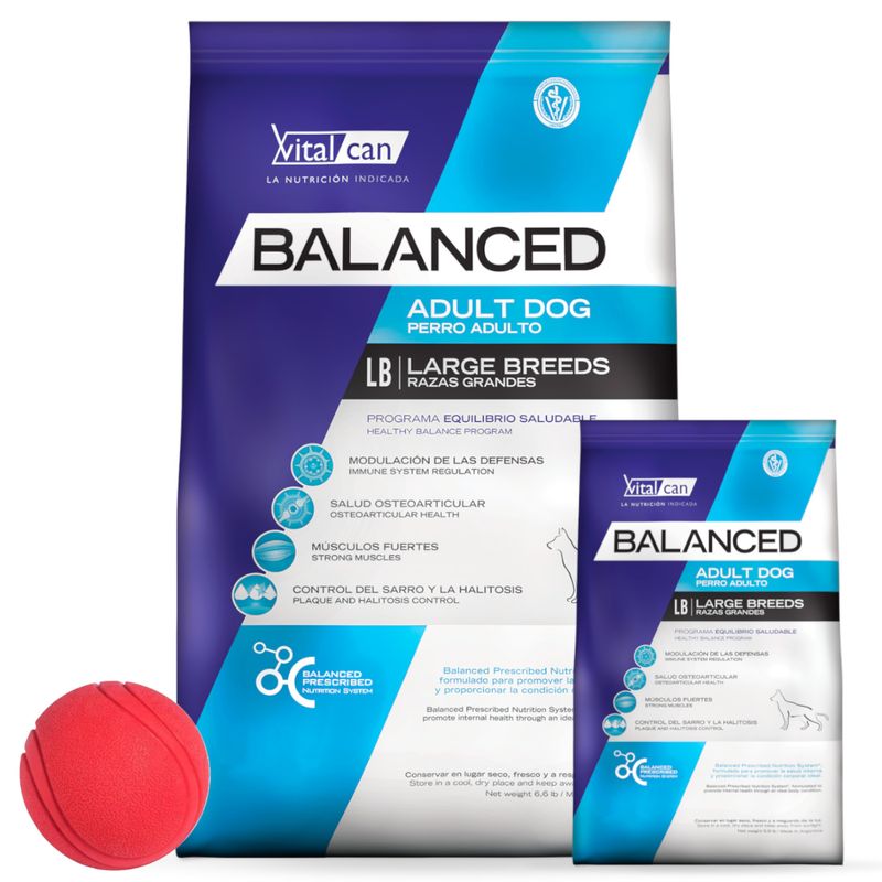 Balanced Dog Adulto G 20 + 2 Kg + pelota