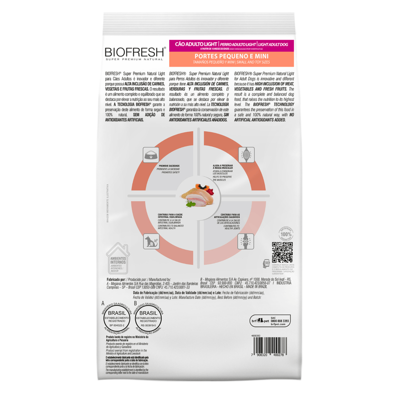 Bio fresh light raza pequena trasera