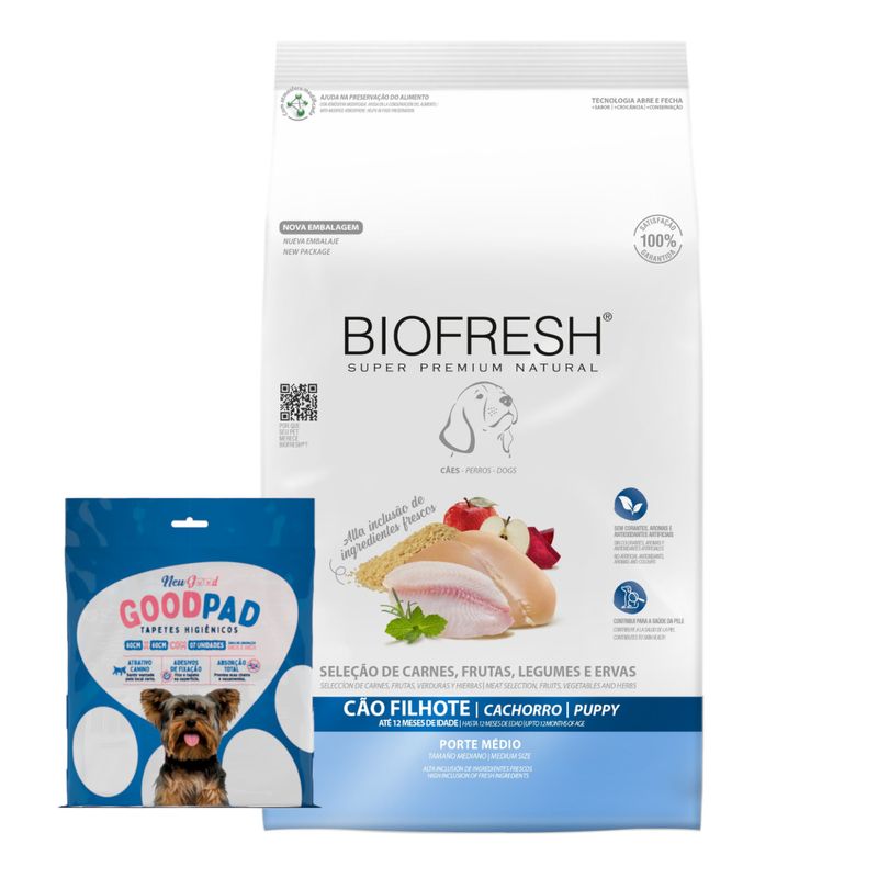 Bio fresh cachorro raza mediana + panales